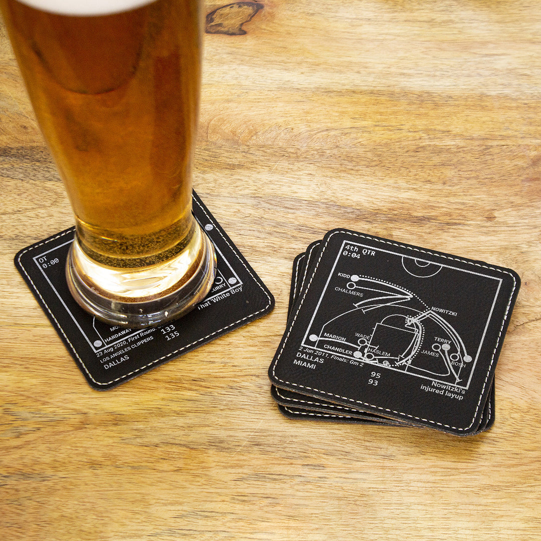 Dallas Mavericks Greatest Plays: Leatherette Coasters (Set of 4)