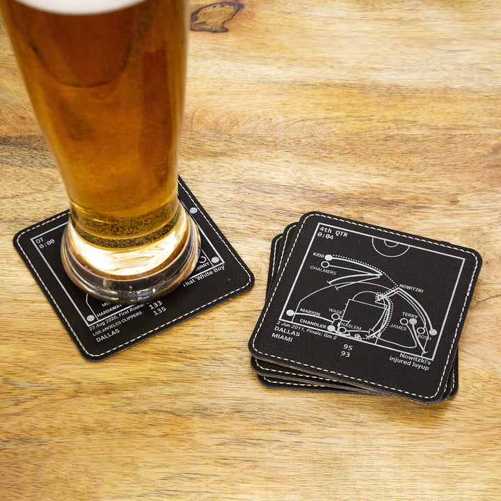 Dallas Mavericks Greatest Plays: Leatherette Coasters (Set of 4)