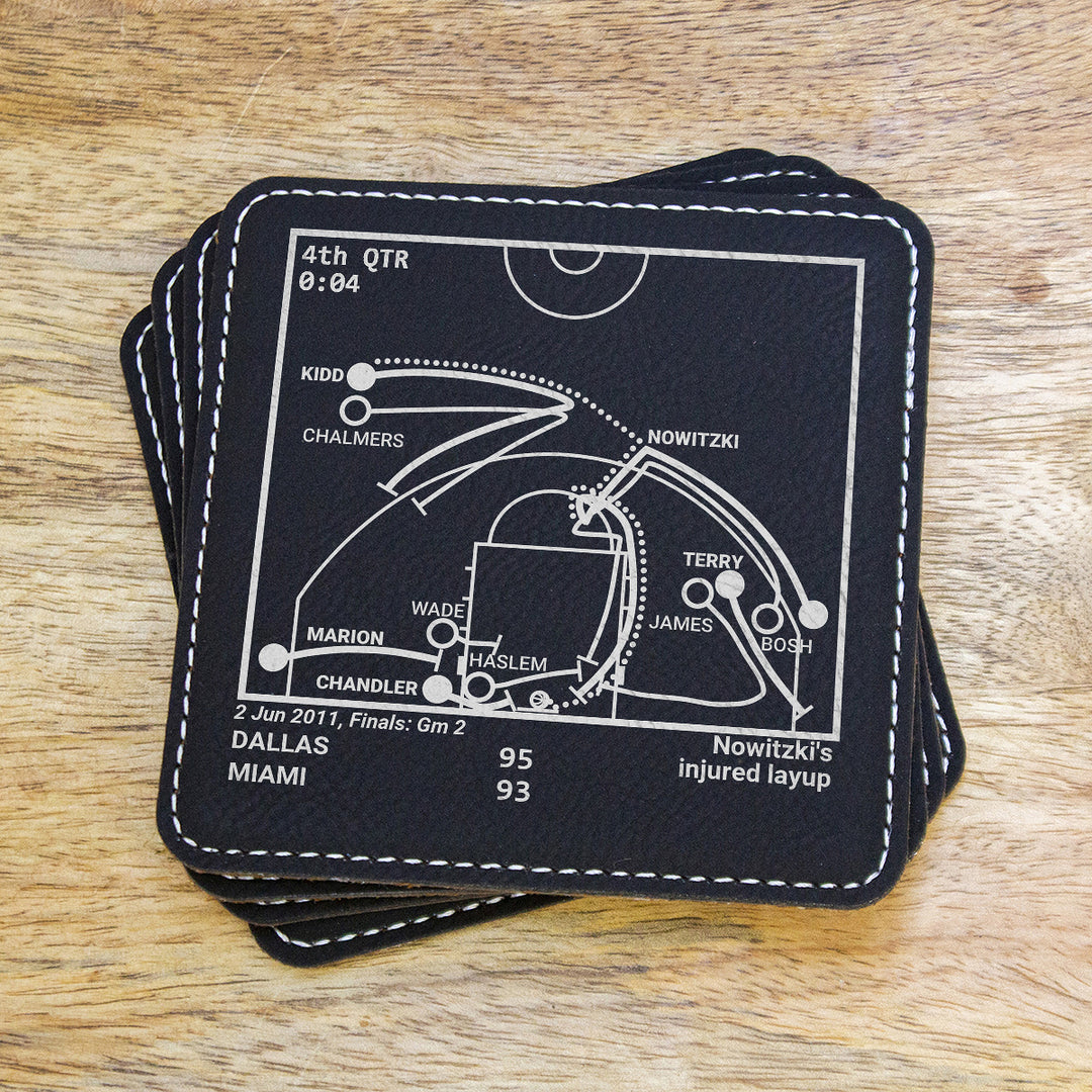 Dallas Mavericks Greatest Plays: Leatherette Coasters (Set of 4)