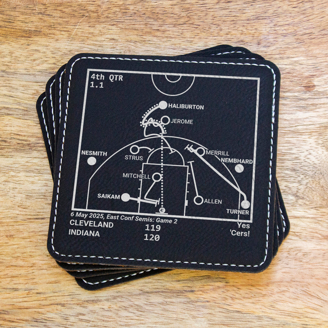 Indiana Pacers Greatest Plays: Leatherette Coasters (Set of 4)