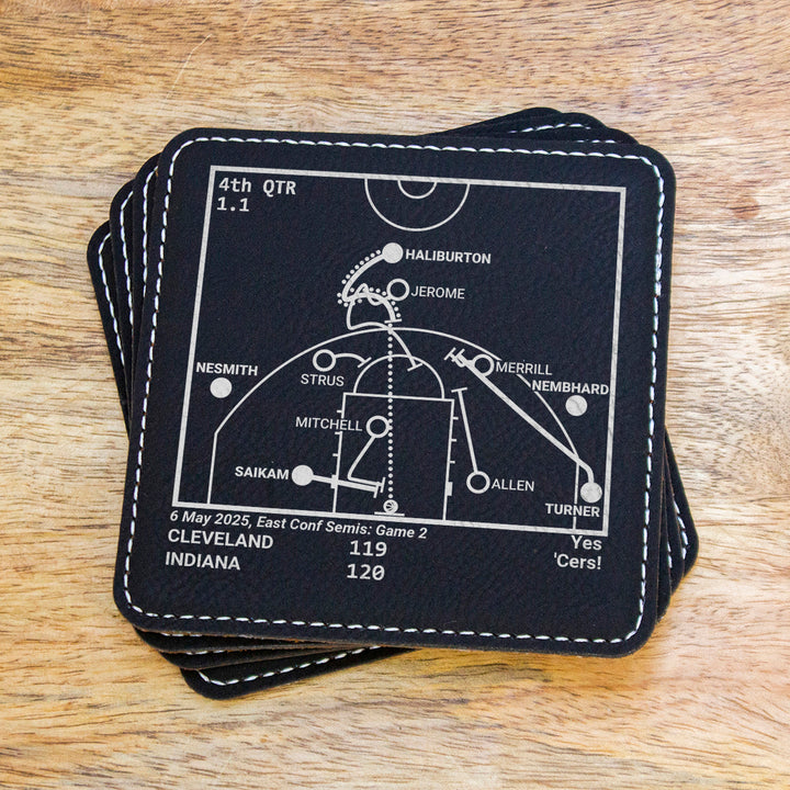 Indiana Pacers Greatest Plays: Leatherette Coasters (Set of 4)