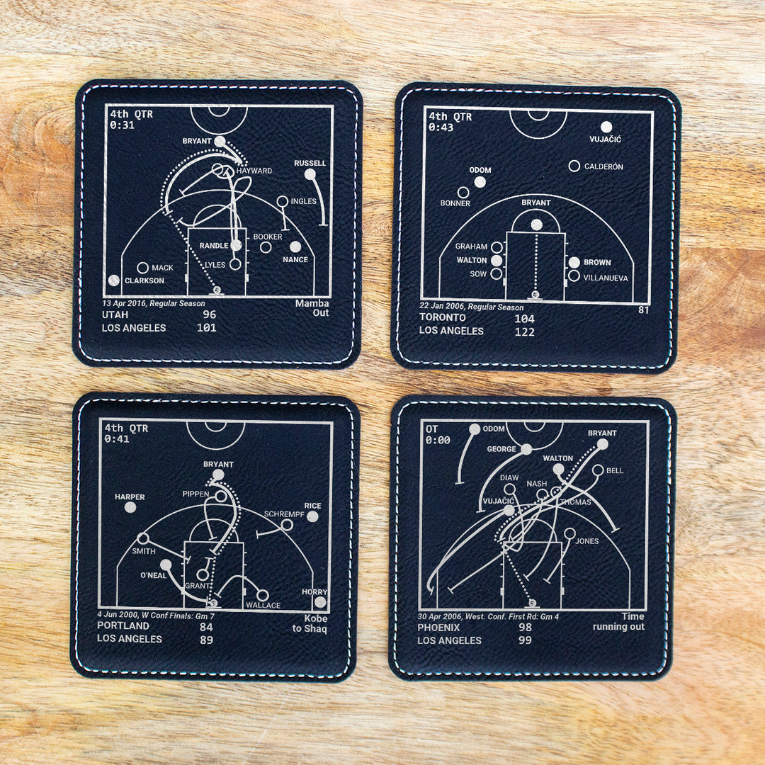 <b>KOBE Champions</b> Lakers Plays: Leatherette Coasters (Set of 4)