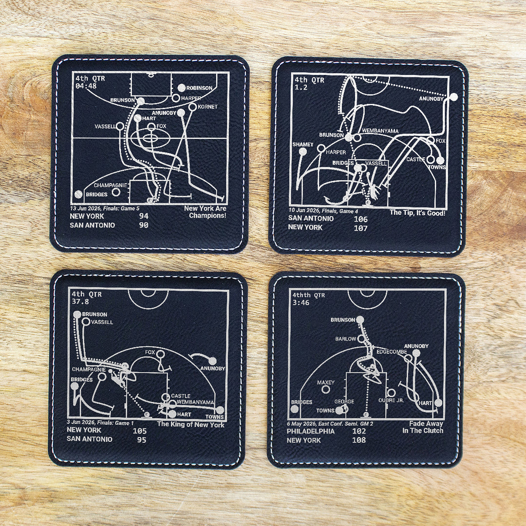 <b>2026 Champions</b> Knicks Plays: Leatherette Coasters (Set of 4)