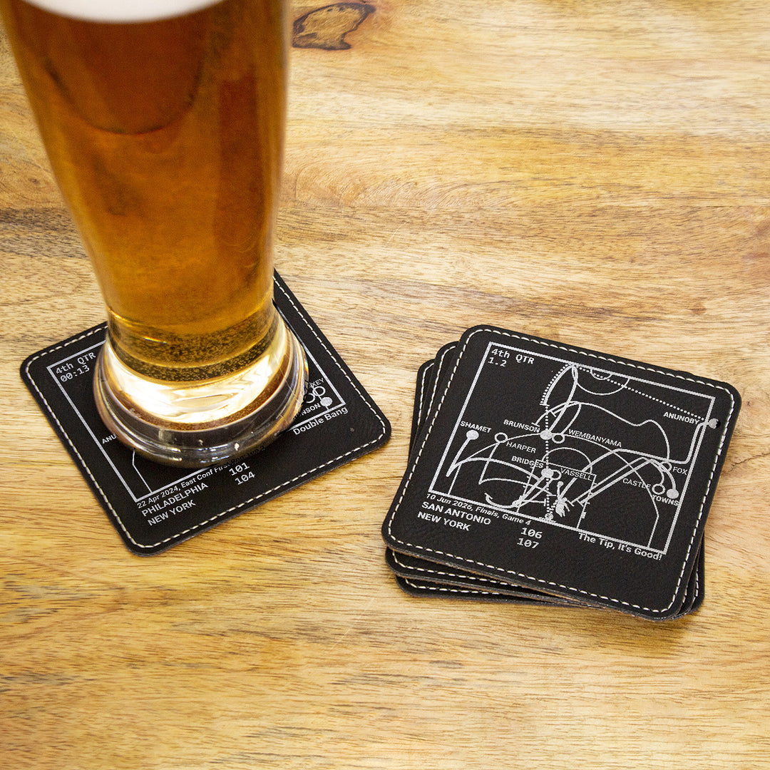 New York Knicks Greatest Plays: Leatherette Coasters (Set of 4)