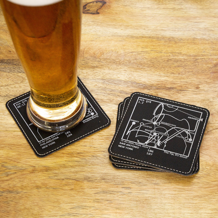 New York Knicks Greatest Plays: Leatherette Coasters (Set of 4)