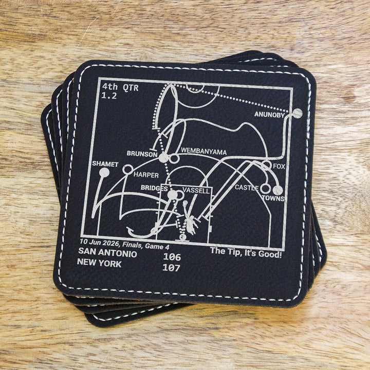 New York Knicks Greatest Plays: Leatherette Coasters (Set of 4)