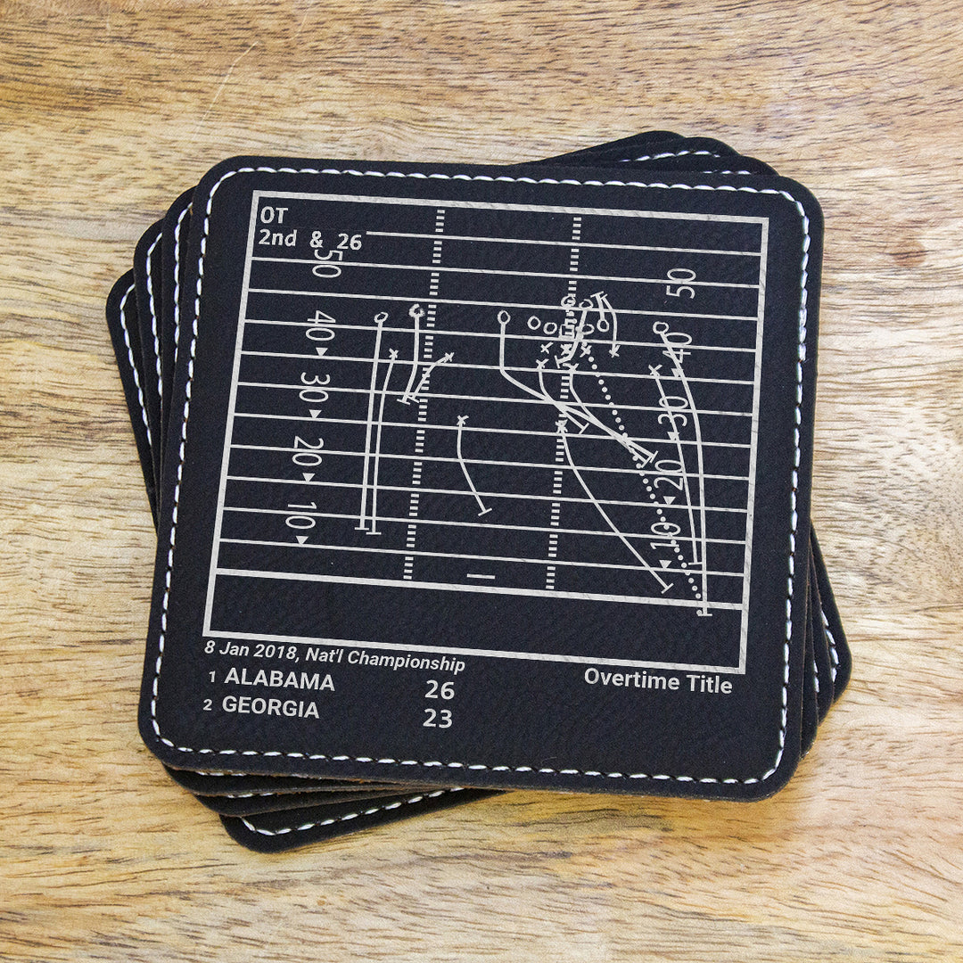 Greatest Alabama Football Plays: Leatherette Coasters (Set of 4)