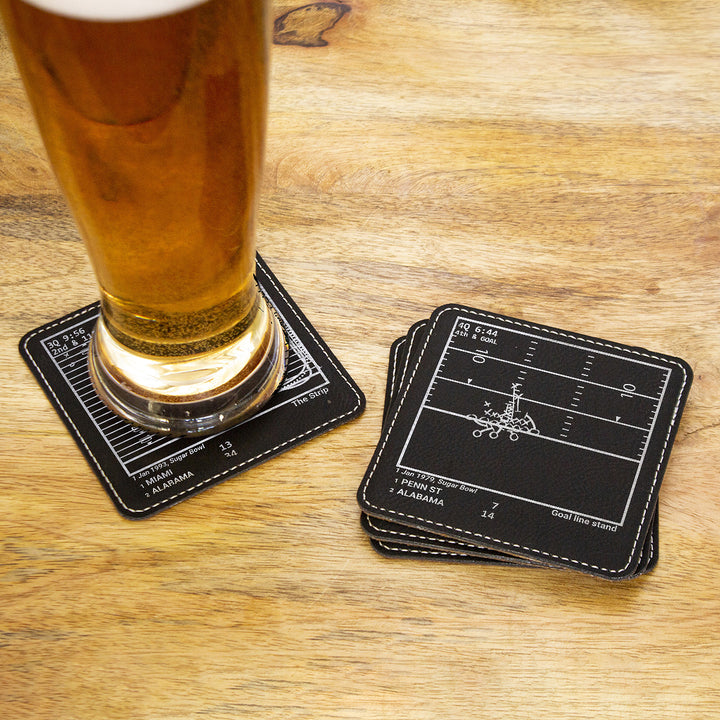 Greatest Alabama Football Vintage Plays: Leatherette Coasters (Set of 4)