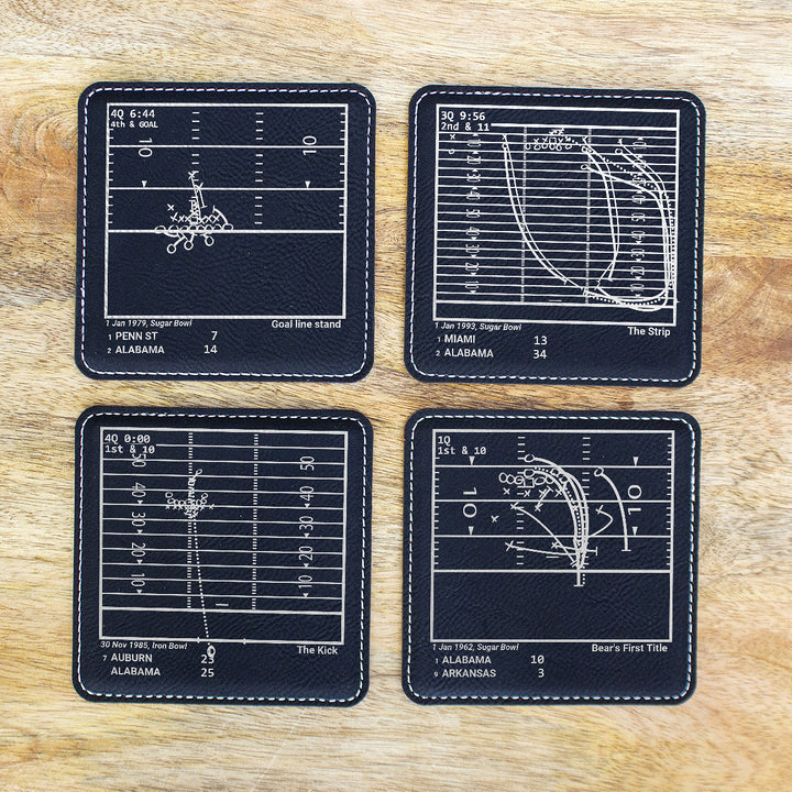 Greatest Alabama Football Vintage Plays: Leatherette Coasters (Set of 4)