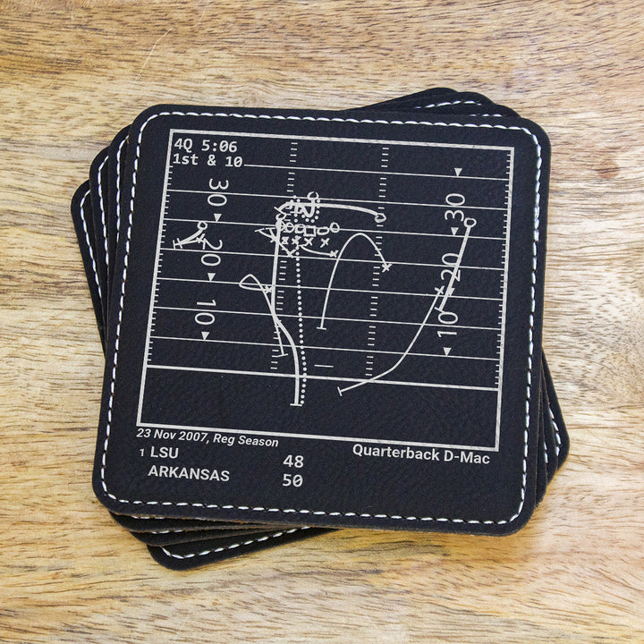 Greatest Arkansas Football Plays: Leatherette Coasters (Set of 4)