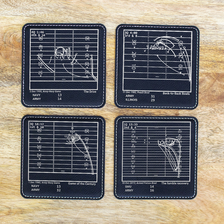 Greatest Army Football Plays: Leatherette Coasters (Set of 4)