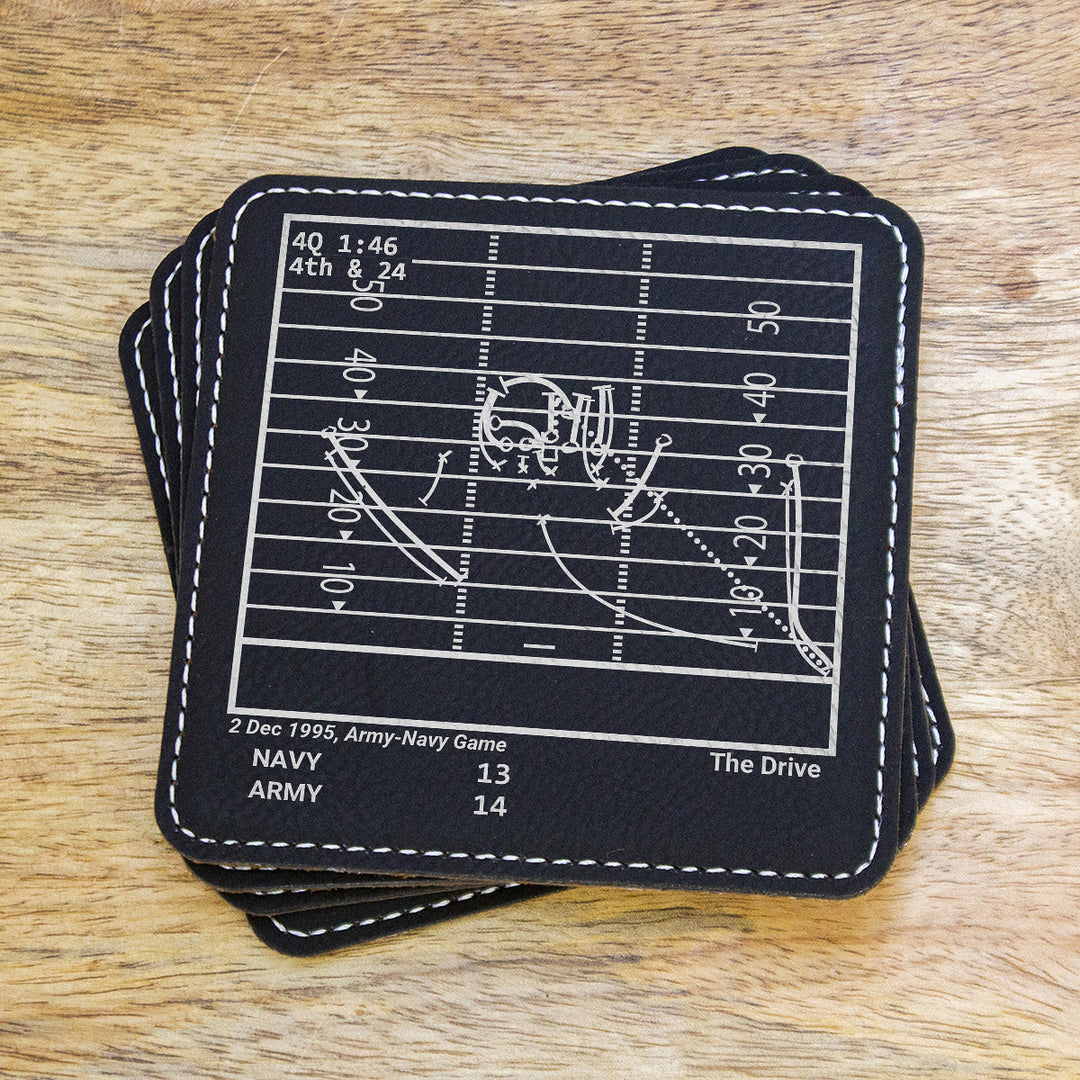 Greatest Army Football Plays: Leatherette Coasters (Set of 4)