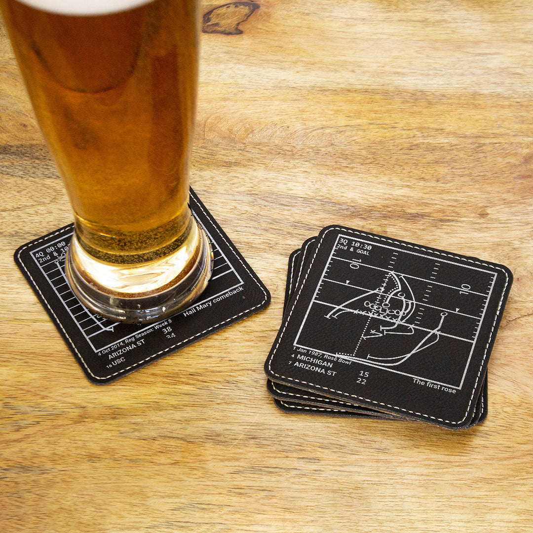 Greatest Arizona State Football Plays: Leatherette Coasters (Set of 4)