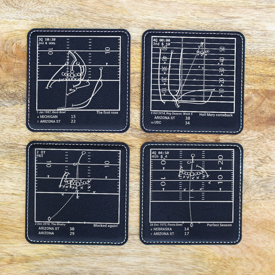Greatest Arizona State Football Plays: Leatherette Coasters (Set of 4)
