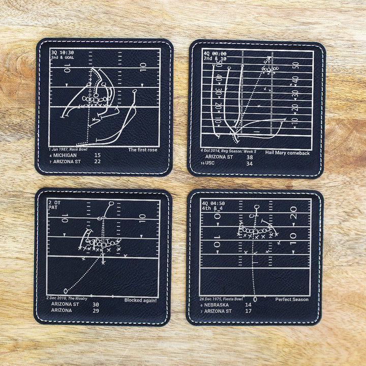 Greatest Arizona State Football Plays: Leatherette Coasters (Set of 4)