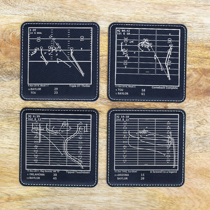 Greatest Baylor Football Plays: Leatherette Coasters (Set of 4)