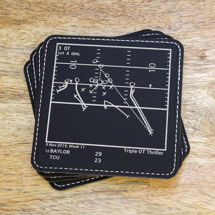 Greatest Baylor Football Plays: Leatherette Coasters (Set of 4)