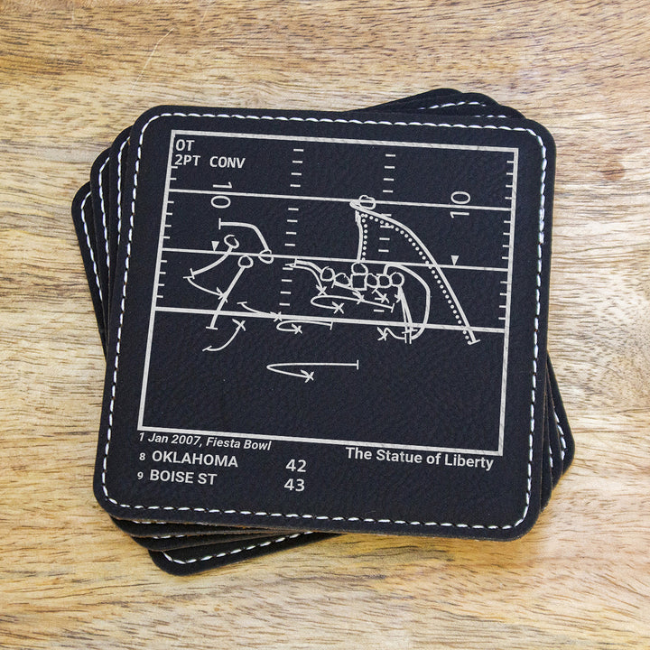 Greatest Boise State Football Plays: Leatherette Coasters (Set of 4)