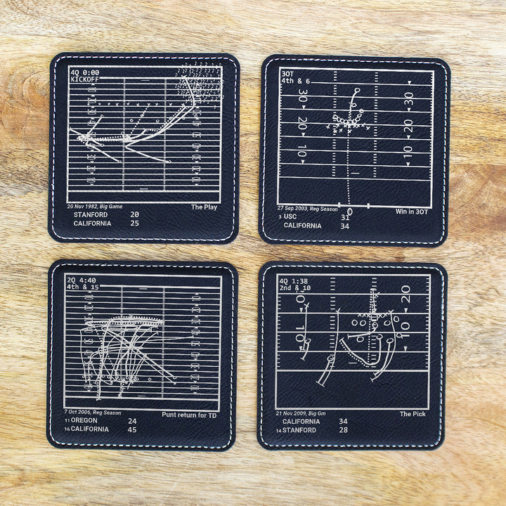 Greatest California Football Plays: Leatherette Coasters (Set of 4)