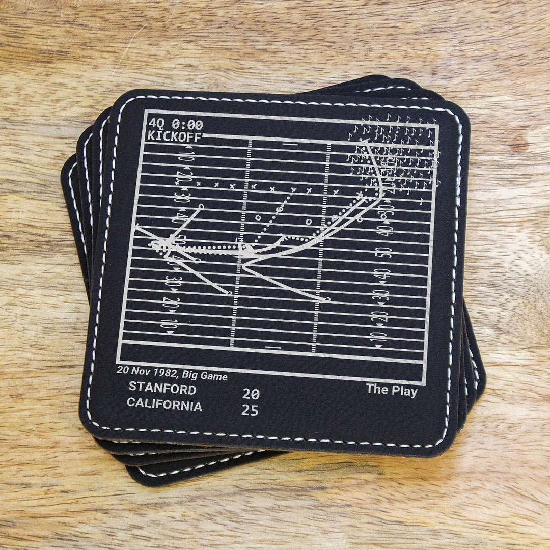 Greatest California Football Plays: Leatherette Coasters (Set of 4)