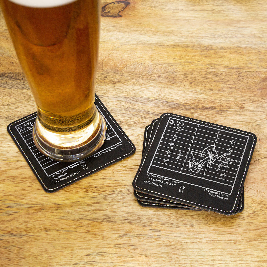 Greatest Florida Football Plays: Leatherette Coasters (Set of 4)