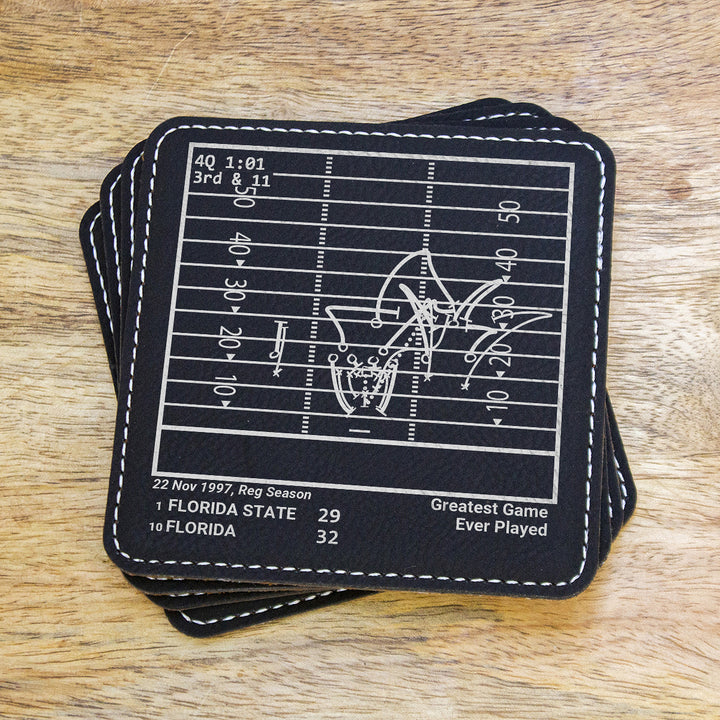 Greatest Florida Football Plays: Leatherette Coasters (Set of 4)