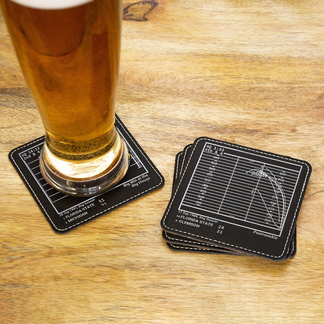 Greatest Florida State Football Plays: Leatherette Coasters (Set of 4)