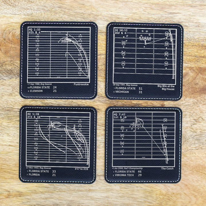Greatest Florida State Football Plays: Leatherette Coasters (Set of 4)