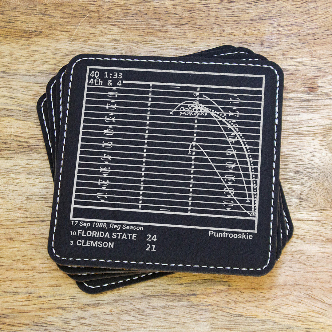 Greatest Florida State Football Plays: Leatherette Coasters (Set of 4)