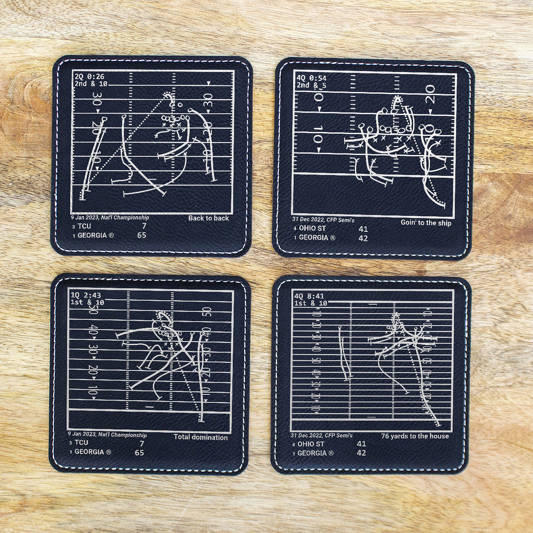 <b>2023 Champions</b> Georgia Football Plays: Leatherette Coasters (Set of 4)
