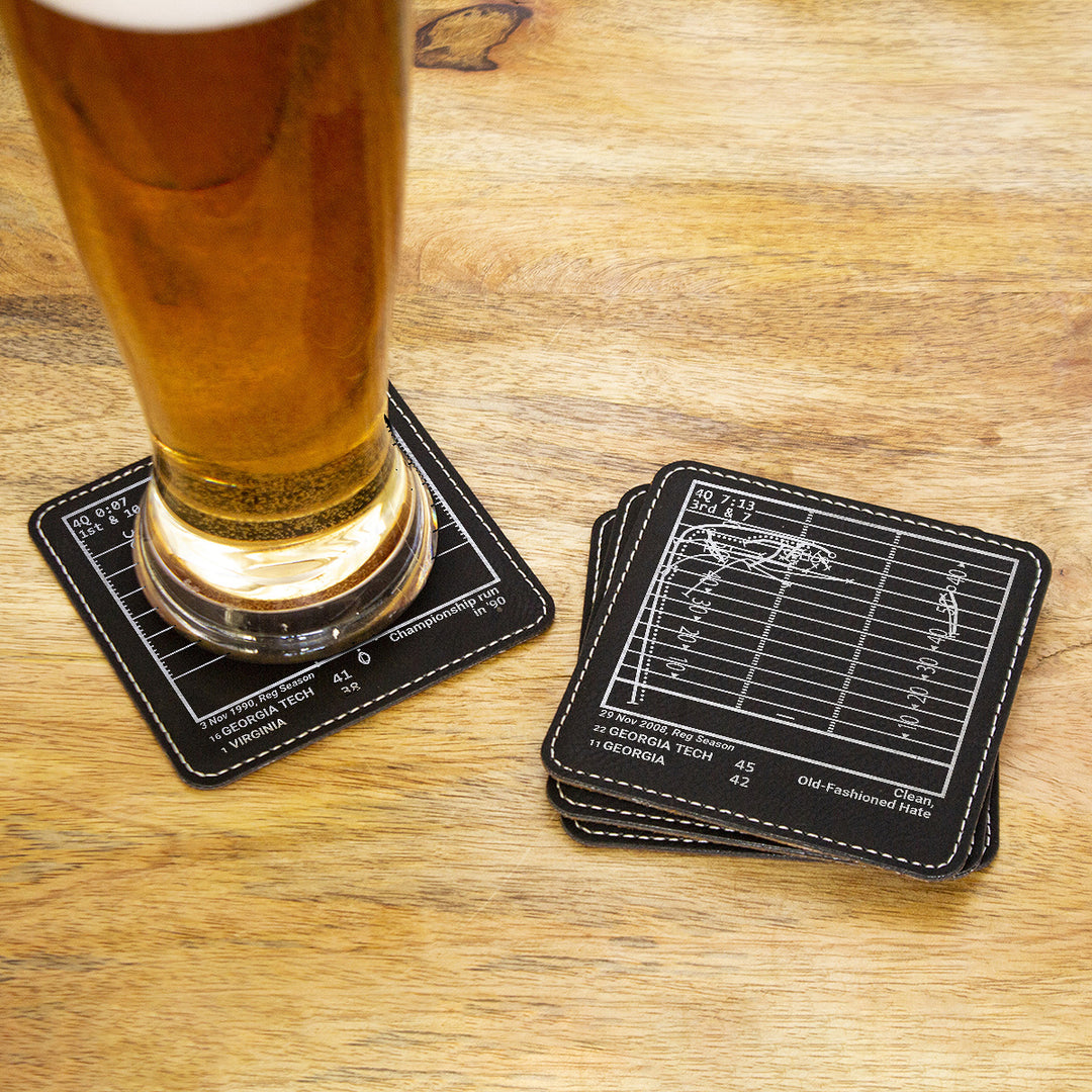 Greatest Georgia Tech Football Plays: Leatherette Coasters (Set of 4)