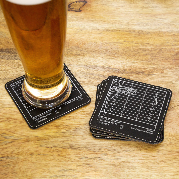 Greatest Georgia Tech Football Plays: Leatherette Coasters (Set of 4)