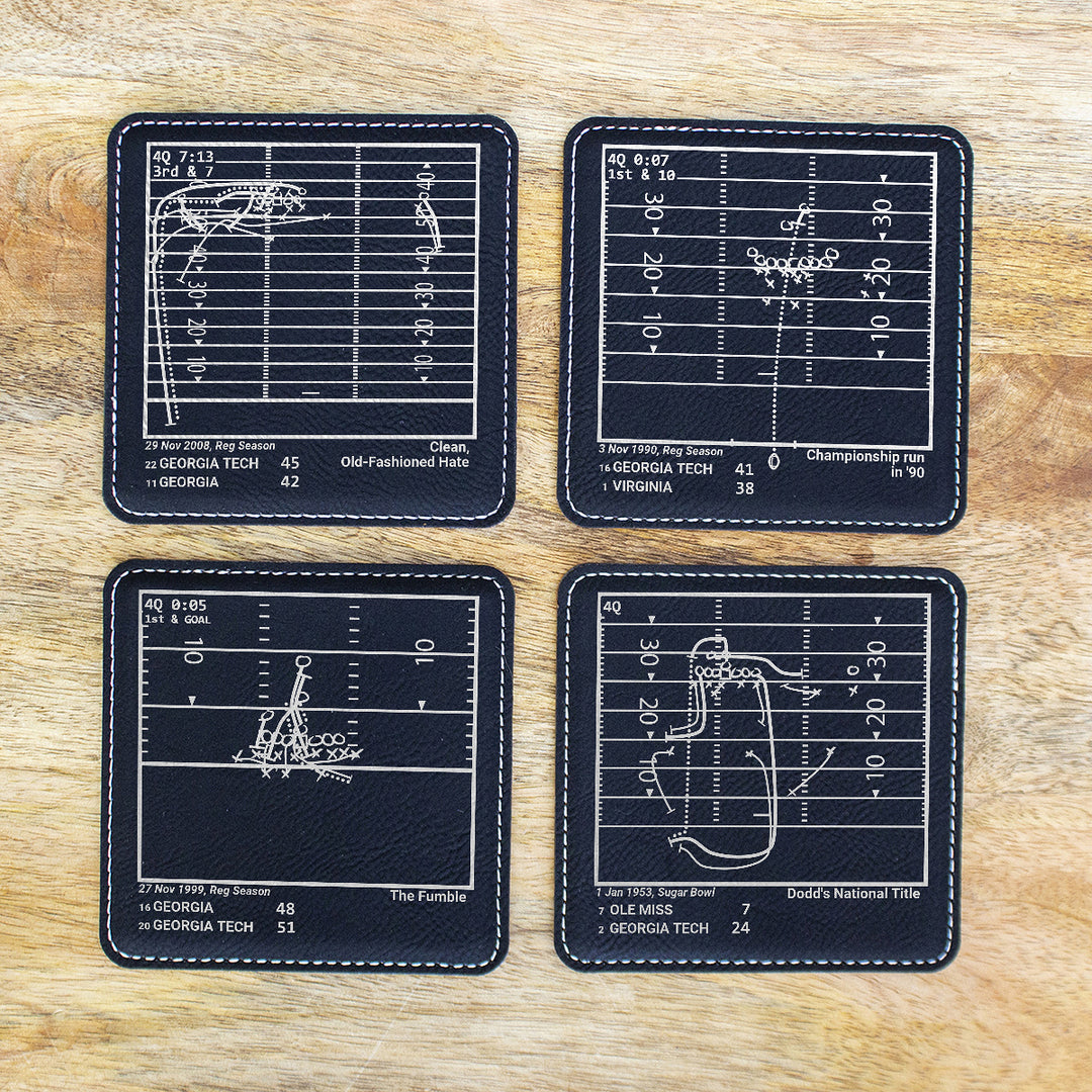 Greatest Georgia Tech Football Plays: Leatherette Coasters (Set of 4)