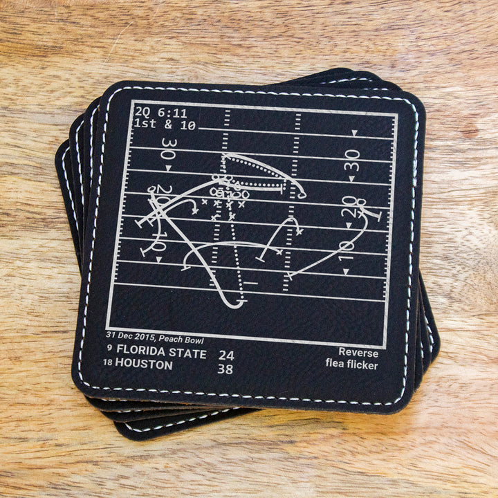 Houston Football Greatest Plays: Leatherette Coasters (Set of 4)