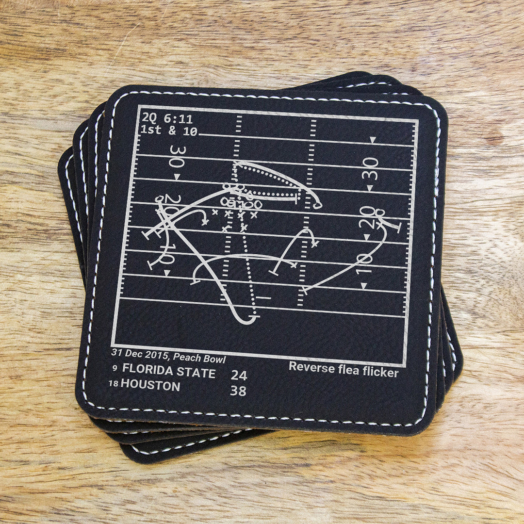Greatest Houston Football Plays: Leatherette Coasters (Set of 4)