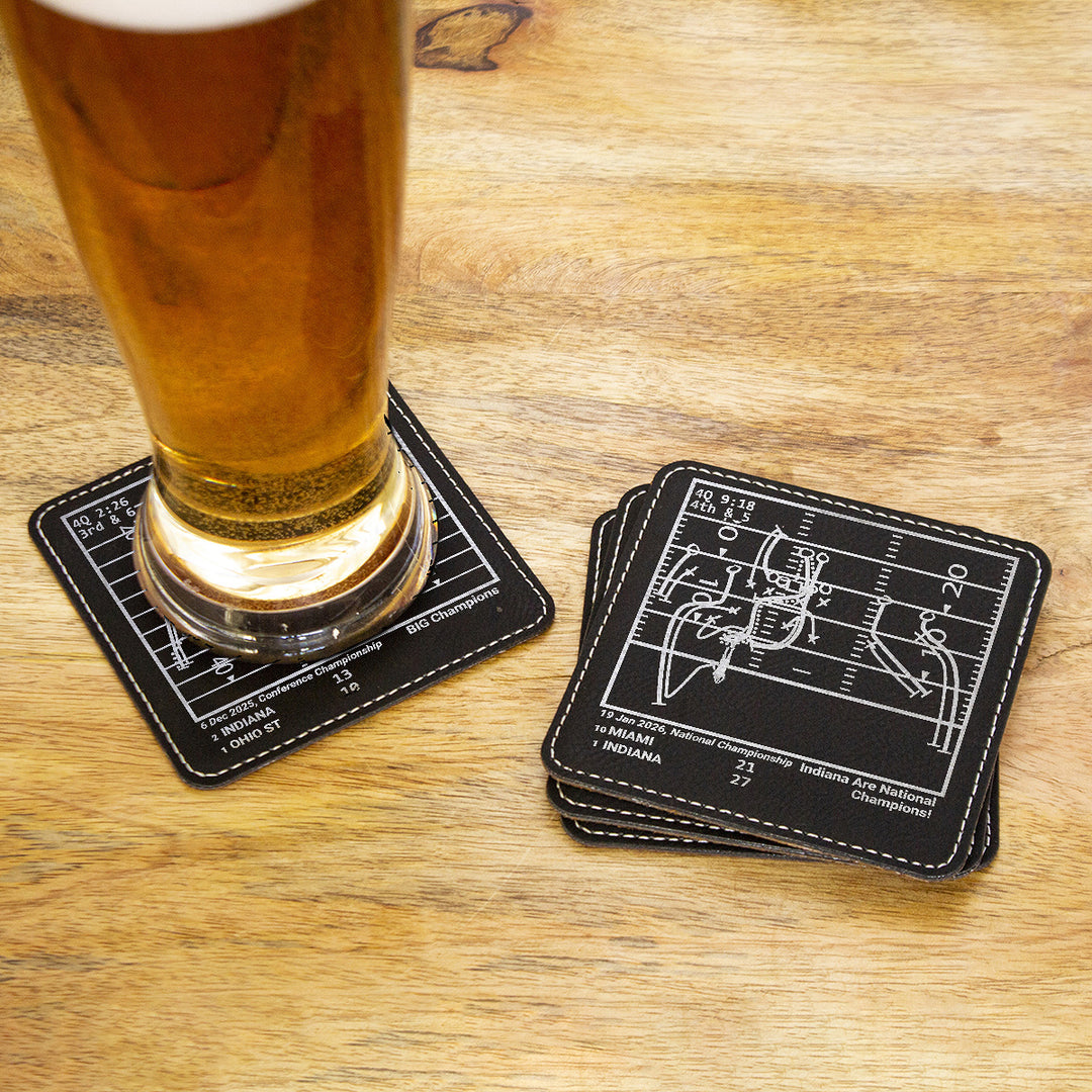 Greatest Indiana Football Plays: Leatherette Coasters (Set of 4)