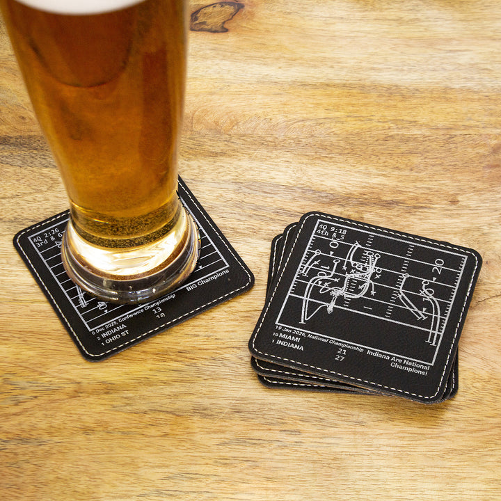 Greatest Indiana Football Plays: Leatherette Coasters (Set of 4)