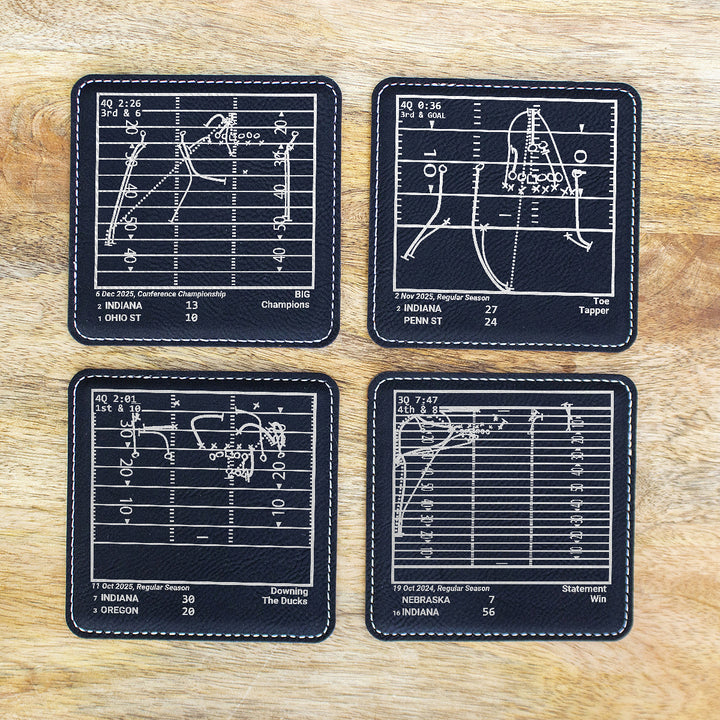 Indiana Football Greatest Plays: Leatherette Coasters (Set of 4)
