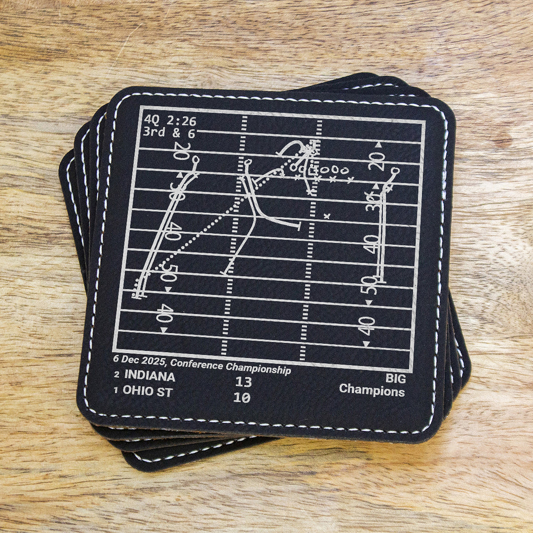Indiana Football Greatest Plays: Leatherette Coasters (Set of 4)