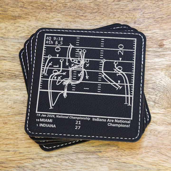 Greatest Indiana Football Plays: Leatherette Coasters (Set of 4)