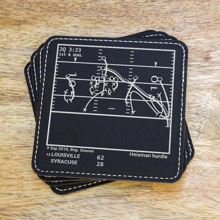 Greatest Louisville Football Plays: Leatherette Coasters (Set of 4)