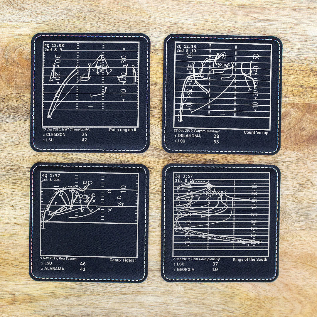 <b>2020 Champions</b> LSU Football Plays: Leatherette Coasters (Set of 4)