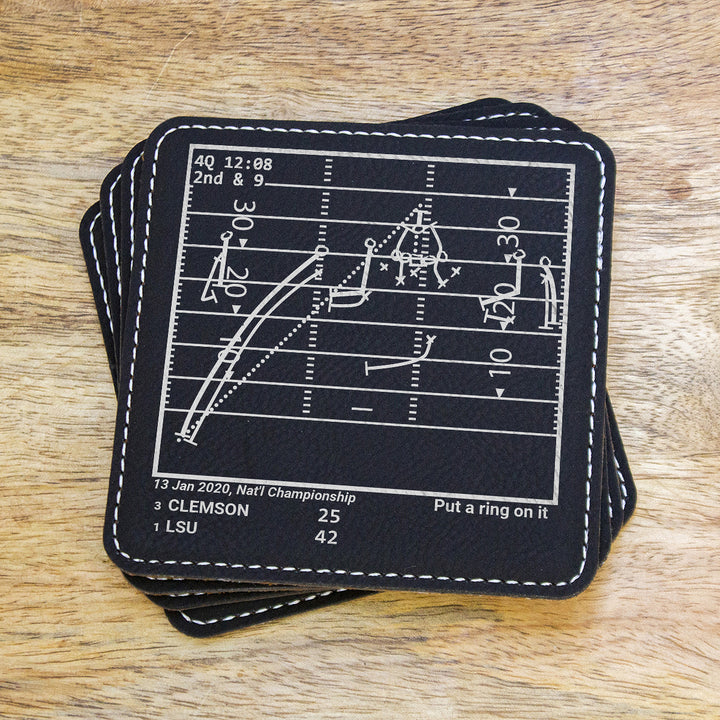 <b>2020 Champions</b> LSU Football Plays: Leatherette Coasters (Set of 4)