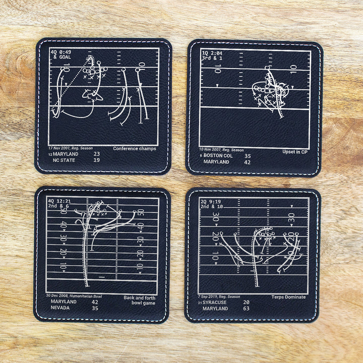 Greatest Maryland Football Plays: Leatherette Coasters (Set of 4)