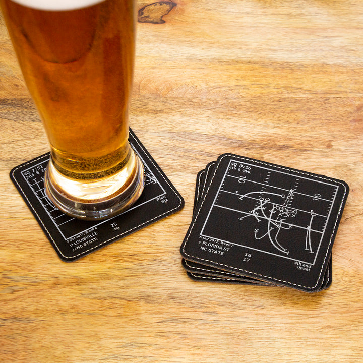 NC State Football Greatest Plays: Leatherette Coasters (Set of 4)