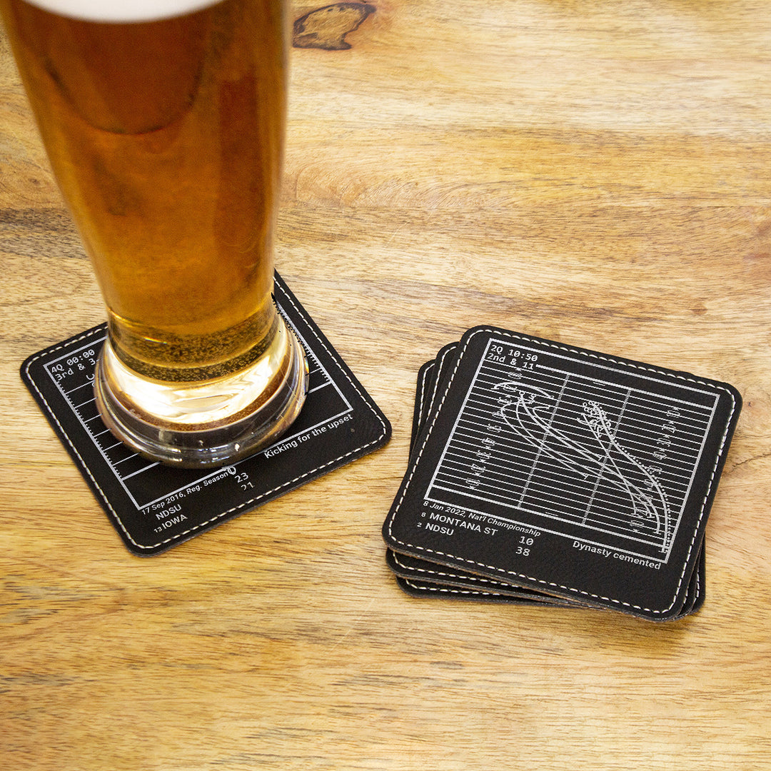 Greatest North Dakota State Football Plays: Leatherette Coasters (Set of 4)