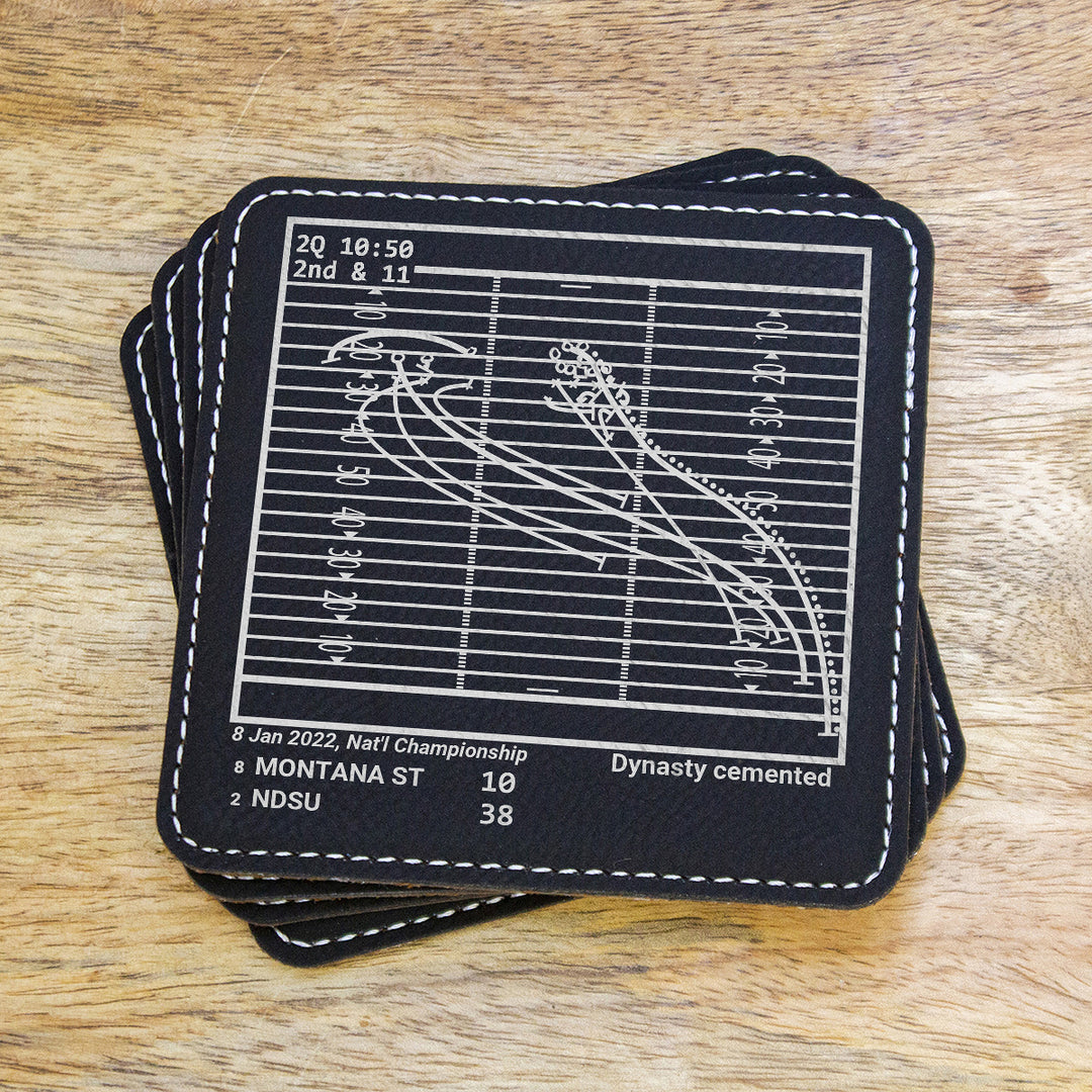 Greatest North Dakota State Football Plays: Leatherette Coasters (Set of 4)