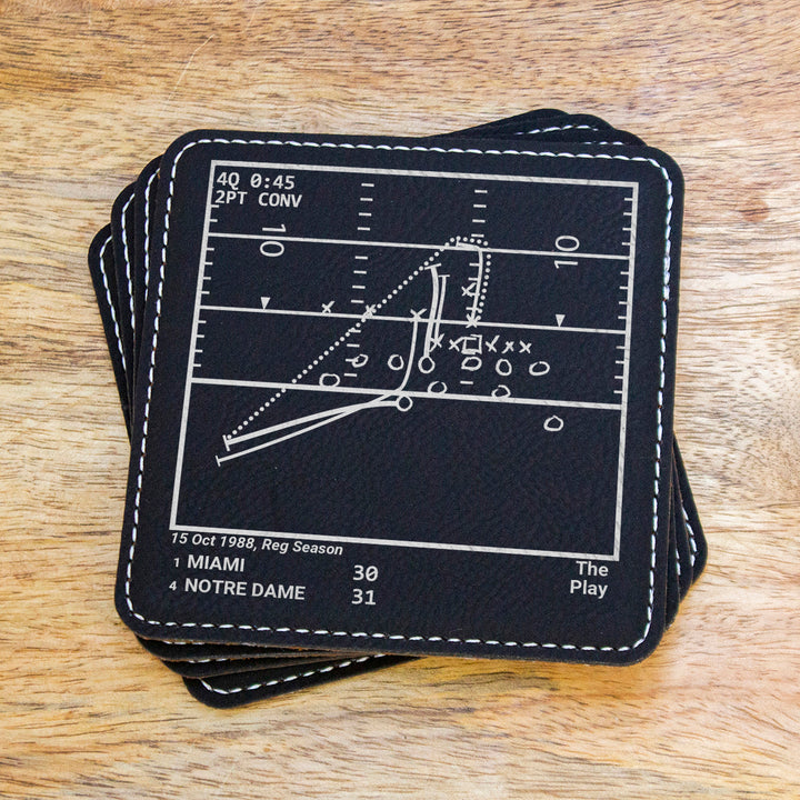 Notre Dame Football Greatest Plays: Leatherette Coasters (Set of 4)