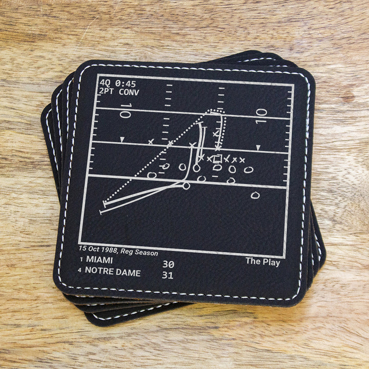 Greatest Notre Dame Football Plays: Leatherette Coasters (Set of 4)