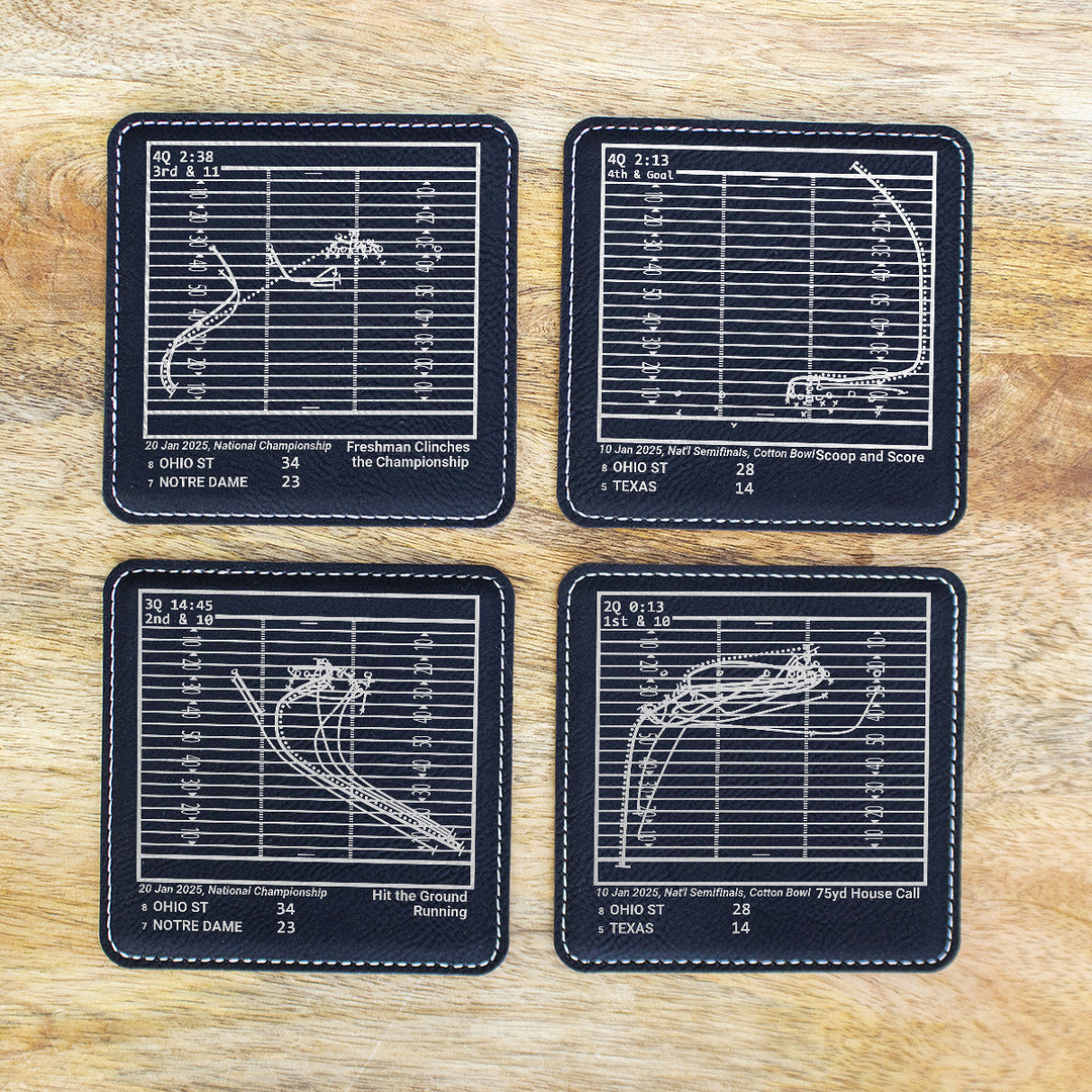 <b>2025 Champions</b> Ohio State Football Plays: Leatherette Coasters (Set of 4)